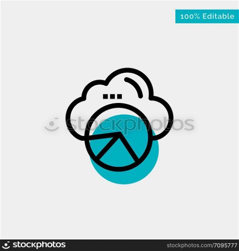 Reporting, Cloud, Data Science, Cloud Science turquoise highlight circle point Vector icon