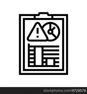 reporting risk line icon vector. reporting risk sign. isolated contour symbol black illustration. reporting risk line icon vector illustration
