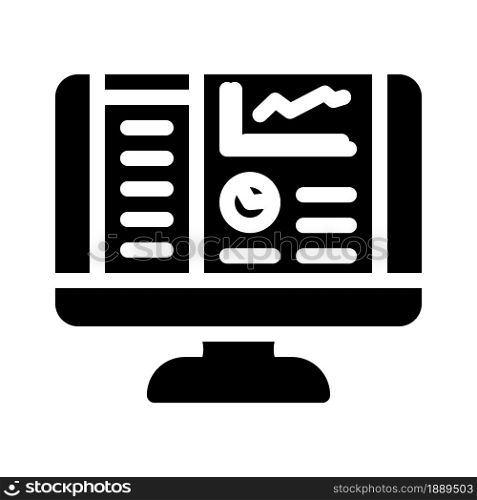reporting system glyph icon vector. reporting system sign. isolated contour symbol black illustration. reporting system glyph icon vector illustration
