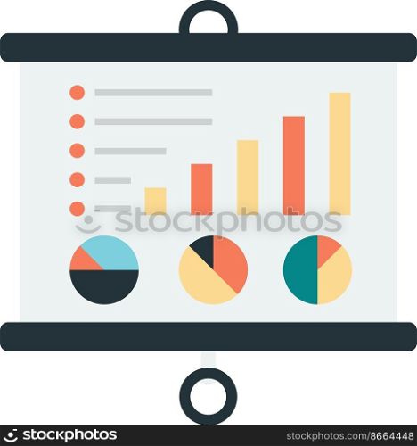 Reports and statistics illustration in minimal style isolated on background