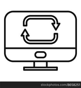 Repost computer icon outline vector. Report chart. Data document. Repost computer icon outline vector. Report chart