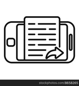 Repost mark icon outline vector. Business report. Check market. Repost mark icon outline vector. Business report