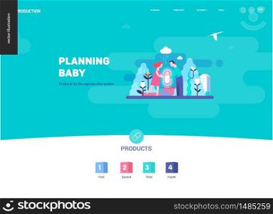 Reproduction - web page template on pregnancy and fertility. Reproduction - web page template