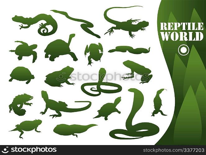 reptile silhouettes isolated