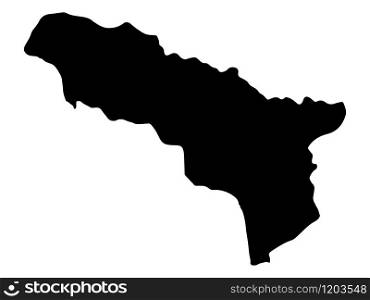 Republic Of Abkhazia map Silhouette vector illustration eps 10. Republic Of Abkhazia map Silhouette vector