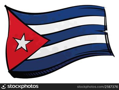 Republic of Cuba national flag created in graffiti paint style