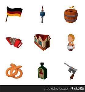 Republic of Germany icons set. Cartoon illustration of 9 republic of Germany vector icons for web. Republic of Germany icons set, cartoon style