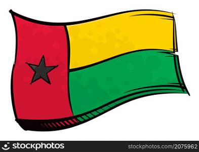 Republic of Guinea-Bissau national flag created in graffiti paint style