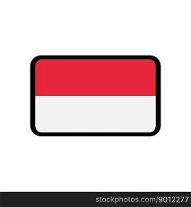 Republic of Indonesia flag icon,vector illustration logo design.
