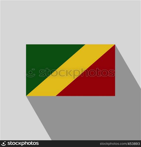 Republic of the Congo flag Long Shadow design vector