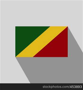Republic of the Congo flag Long Shadow design vector