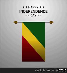 Republic of the Congo Independence day hanging flag background