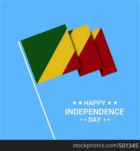 Republic of the Congo Independence day typographic design with flag vector