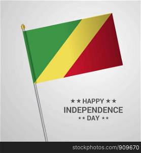 Republic of the Congo Independence day typographic design with flag vector