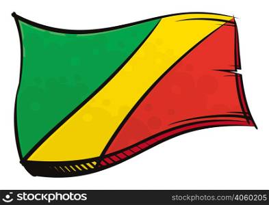 Republic of the Congo national flag created in graffiti paint style