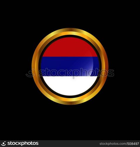 Republika Srpska flag Golden button