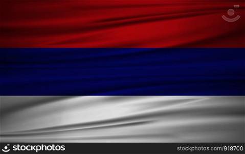 Republika Srpska flag vector. Vector flag of Republika Srpska blowig in the wind. EPS 10.