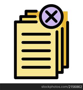 Request papers icon. Outline request papers vector icon color flat isolated. Request papers icon color outline vector