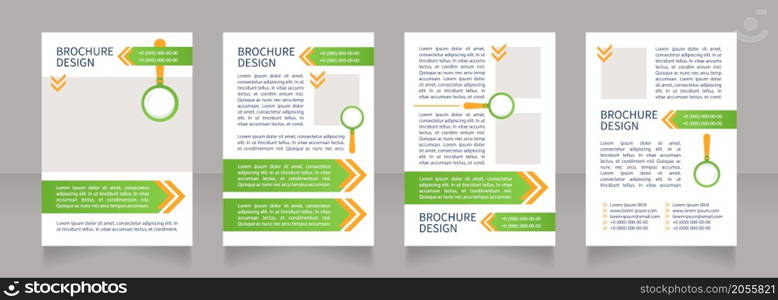 Required skills of candidate blank brochure layout design. Vertical poster template set with empty copy space for text. Premade corporate reports collection. Editable flyer 4 paper pages. Required skills of candidate blank brochure layout design