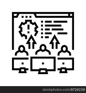 requirement gathering analyst line icon vector. requirement gathering analyst sign. isolated contour symbol black illustration. requirement gathering analyst line icon vector illustration