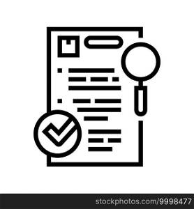 requisition review line icon vector. requisition review sign. isolated contour symbol black illustration. requisition review line icon vector illustration