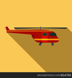 Rescue helicopter icon. Flat illustration of rescue helicopter vector icon for web design. Rescue helicopter icon, flat style