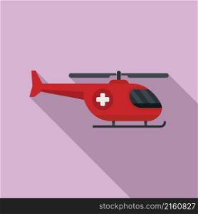 Rescue helicopter icon flat vector. Air ambulance. Medical emergency. Rescue helicopter icon flat vector. Air ambulance