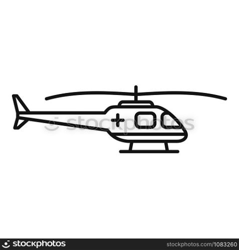 Rescue helicopter icon. Outline rescue helicopter vector icon for web design isolated on white background. Rescue helicopter icon, outline style