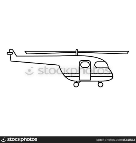 Rescue helicopter icon. Outline rescue helicopter vector icon for web design isolated on white background. Rescue helicopter icon, outline style