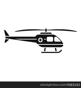 Rescue helicopter icon. Simple illustration of rescue helicopter vector icon for web design isolated on white background. Rescue helicopter icon, simple style
