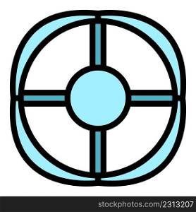 Rescue life buoy icon. Outline rescue life buoy vector icon color flat isolated. Rescue life buoy icon color outline vector