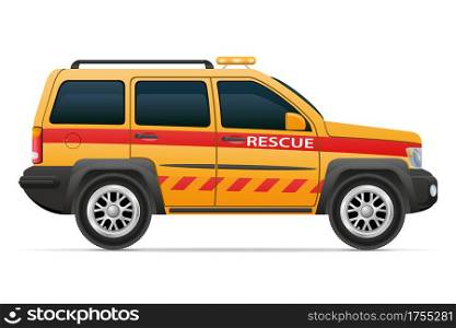 rescue lifeguard car vehicle vector illustration isolated on white background