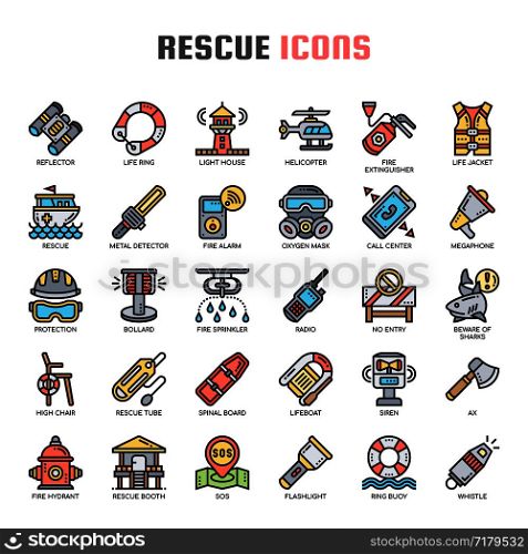 Rescue , Thin Line and Pixel Perfect Icons