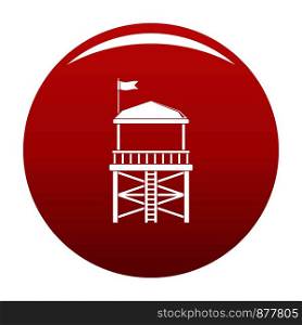 Rescue tower icon. Simple illustration of rescue tower vector icon for any design red. Rescue tower icon vector red