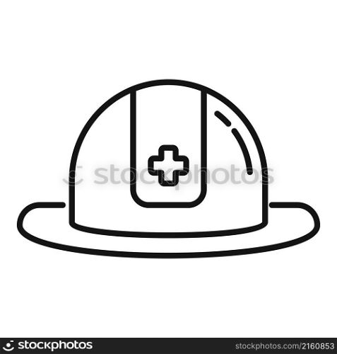 Rescuer helmet icon outline vector. Fireman hat. Rescue fighter. Rescuer helmet icon outline vector. Fireman hat