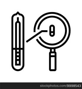 reseaching rfid chip line icon vector. reseaching rfid chip sign. isolated contour symbol black illustration. reseaching rfid chip line icon vector illustration