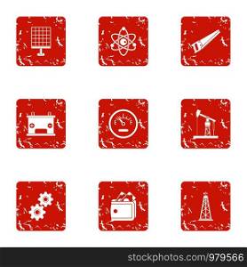 Research advisor icons set. Grunge set of 9 research advisor vector icons for web isolated on white background. Research advisor icons set, grunge style
