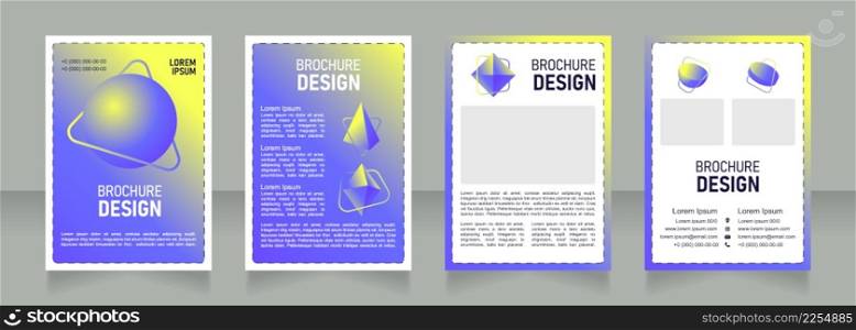 Research blank brochure design. Template set with copy space for text. Premade corporate reports collection. Editable 4 paper pages. Bahnschrift SemiLight, Bold SemiCondensed, Arial Regular fonts used. Research blank brochure design