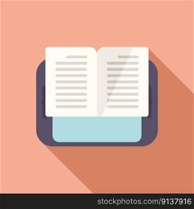 Research book icon flat vector. Digital report. Computer finance. Research book icon flat vector. Digital report
