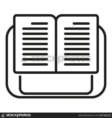 Research book icon outline vector. Digital report. Computer finance. Research book icon outline vector. Digital report