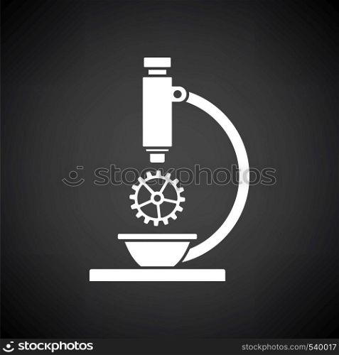 Research Icon. White on Black Background. Vector Illustration.