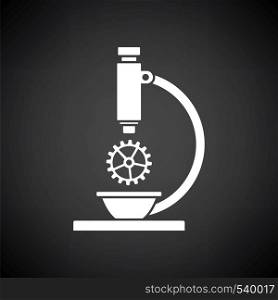 Research Icon. White on Black Background. Vector Illustration.