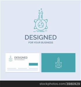 research, laboratory, flask, tube, development Business Logo Line Icon Symbol for your business. Turquoise Business Cards with Brand logo template