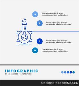 research, laboratory, flask, tube, development Infographics Template for Website and Presentation. Line Blue icon infographic style vector illustration. Vector EPS10 Abstract Template background