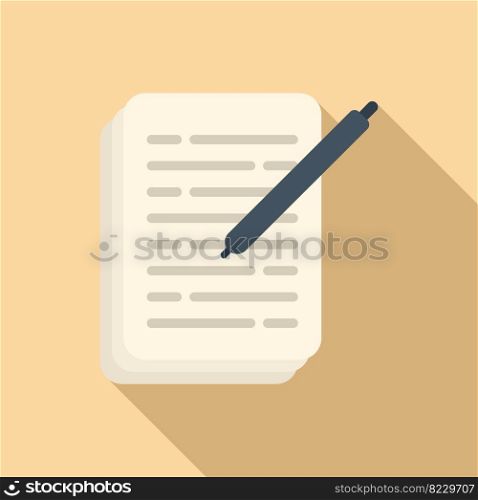 Research paper icon flat vector. Medical lab. Genetic dna. Research paper icon flat vector. Medical lab