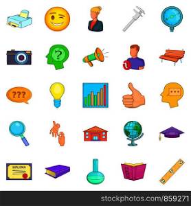 Research project icons set. Cartoon set of 25 research project vector icons for web isolated on white background. Research project icons set, cartoon style