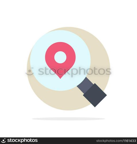 Research, Search, Map, Location Abstract Circle Background Flat color Icon
