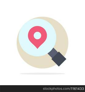 Research, Search, Map, Location Abstract Circle Background Flat color Icon