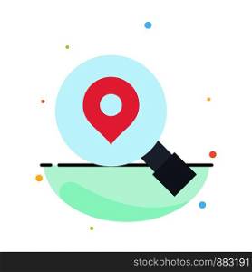Research, Search, Map, Location Abstract Flat Color Icon Template