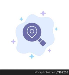 Research, Search, Map, Location Blue Icon on Abstract Cloud Background
